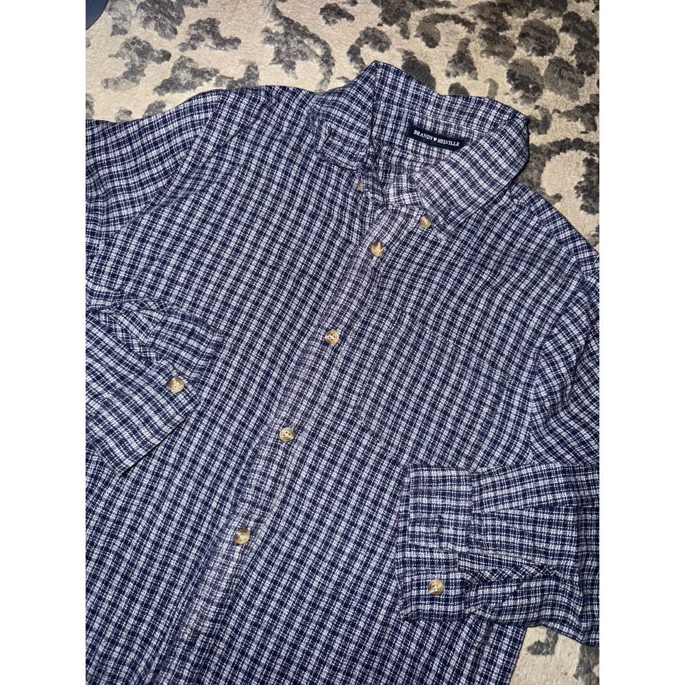 Brandy Melville blue checkered‎ women's flannel size S